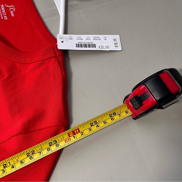 J. Crew Bright Red Perfect Fit T-Shirt Size Medium - Picture 4 of 6